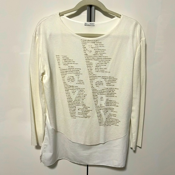 ZARA Love Story Lightweight Crop Sweater Top Metallic, Size S - Picture 4 of 11